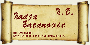 Nadja Batanović vizit kartica